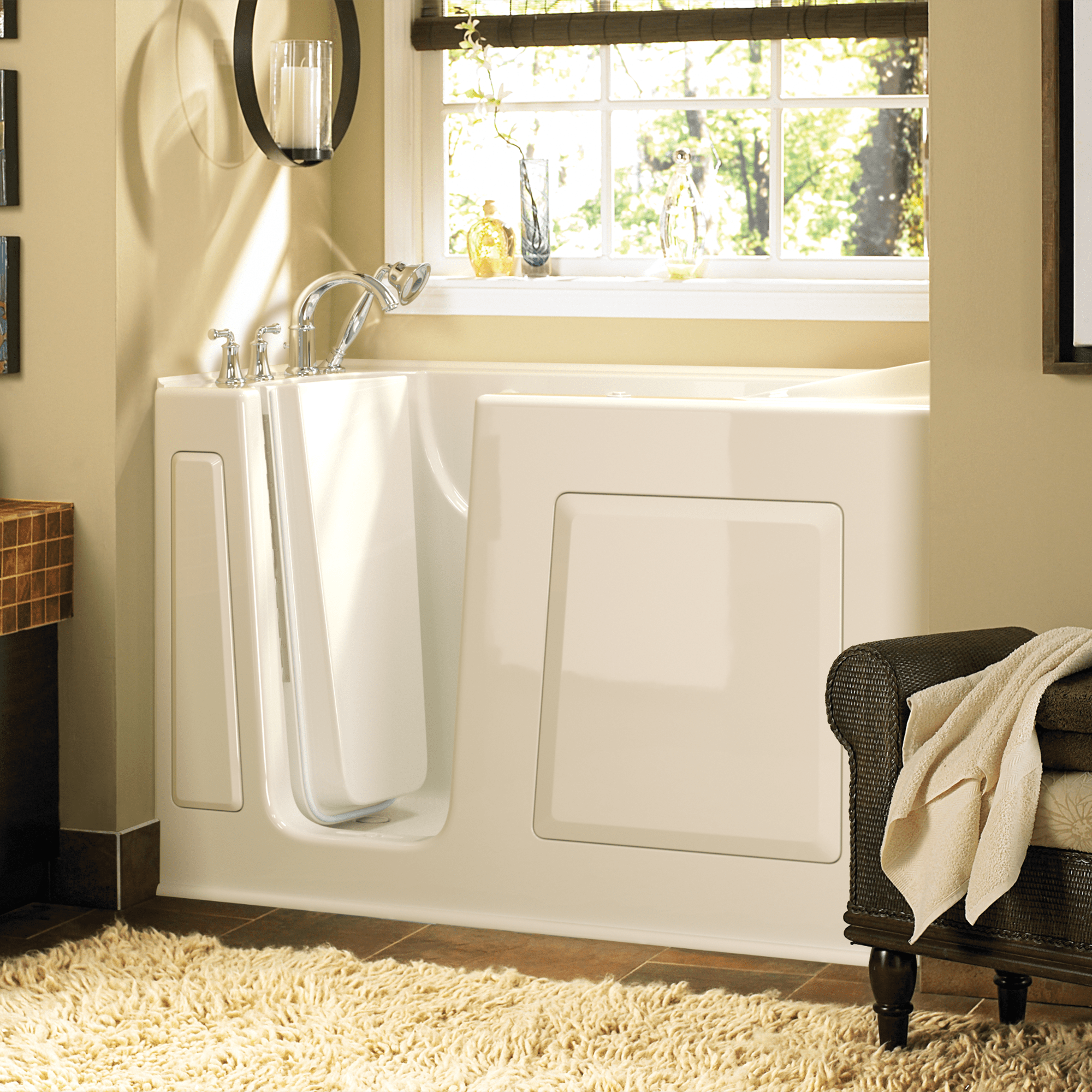 Gelcoat Value Series 30x60 Inch Walk-In Bathtub with Whirlpool Massage System - Left Hand Door and Drain